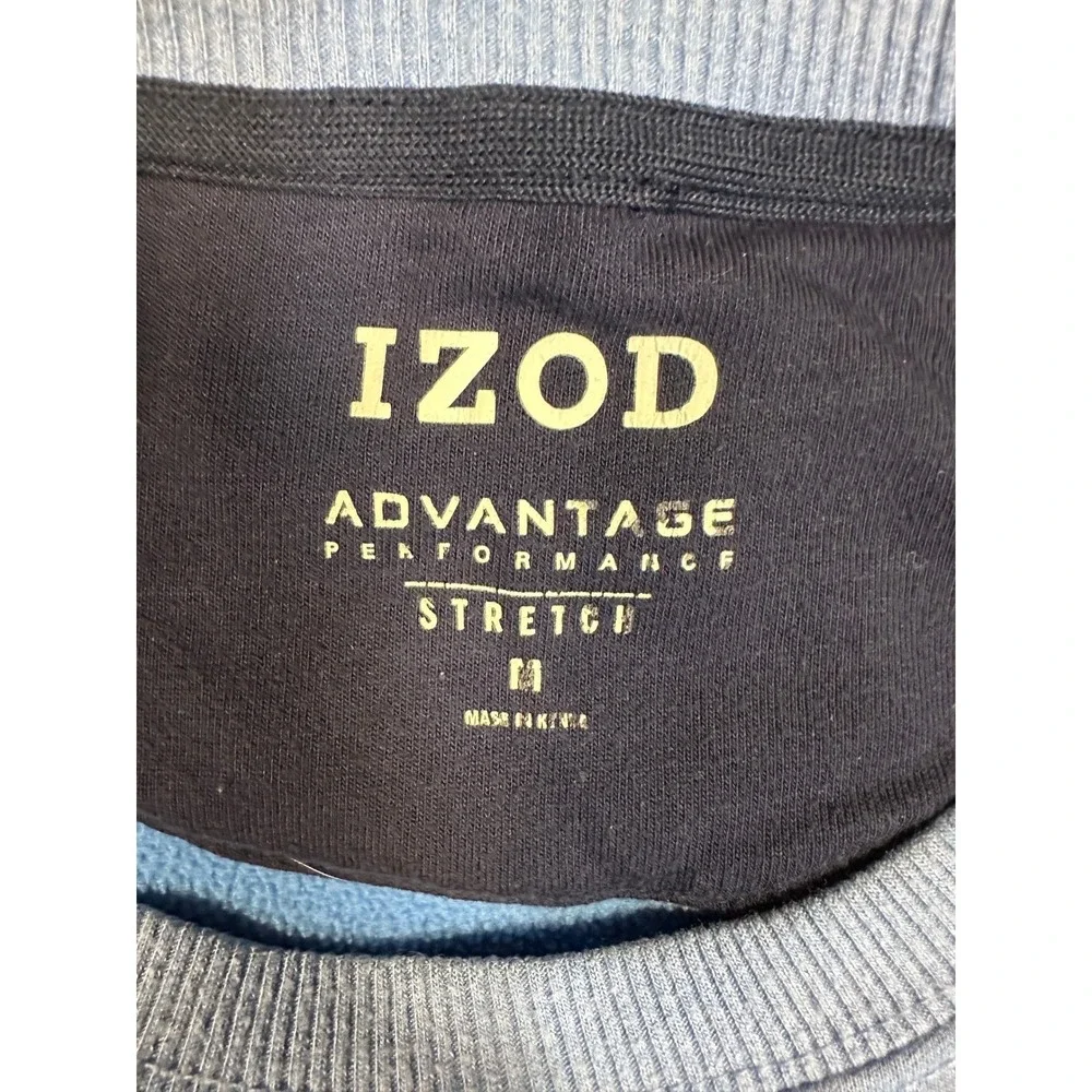 IZOD Advantage Performance‎ Sweatshirt Medium Blue Solid Stretch Crewneck